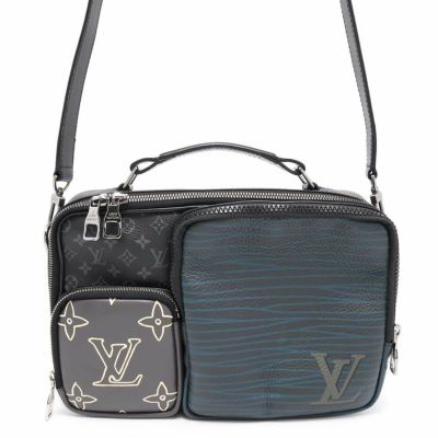 ルイヴィトン ショルダーバッグ モノグラム・エクリプス メッセンジャー・マルチポケット M45457 LOUIS VUITTON メンズ ブラック 黒 安心保証