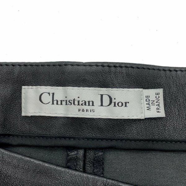 クリスチャン・ディオール パンツ ストレッチ スキニー ラムレザー レディースサイズ38 7C25480A5030 Christian Dior 黒