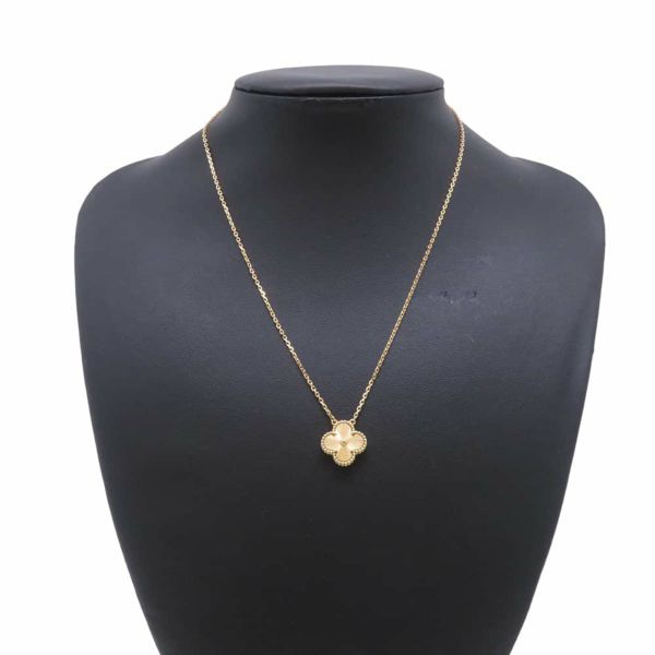 ヴァンクリーフ&アーペル ネックレス ヴィンテージ アルハンブラ ペンダント ギヨシェ K18YGイエローゴールド VCARP4KL00