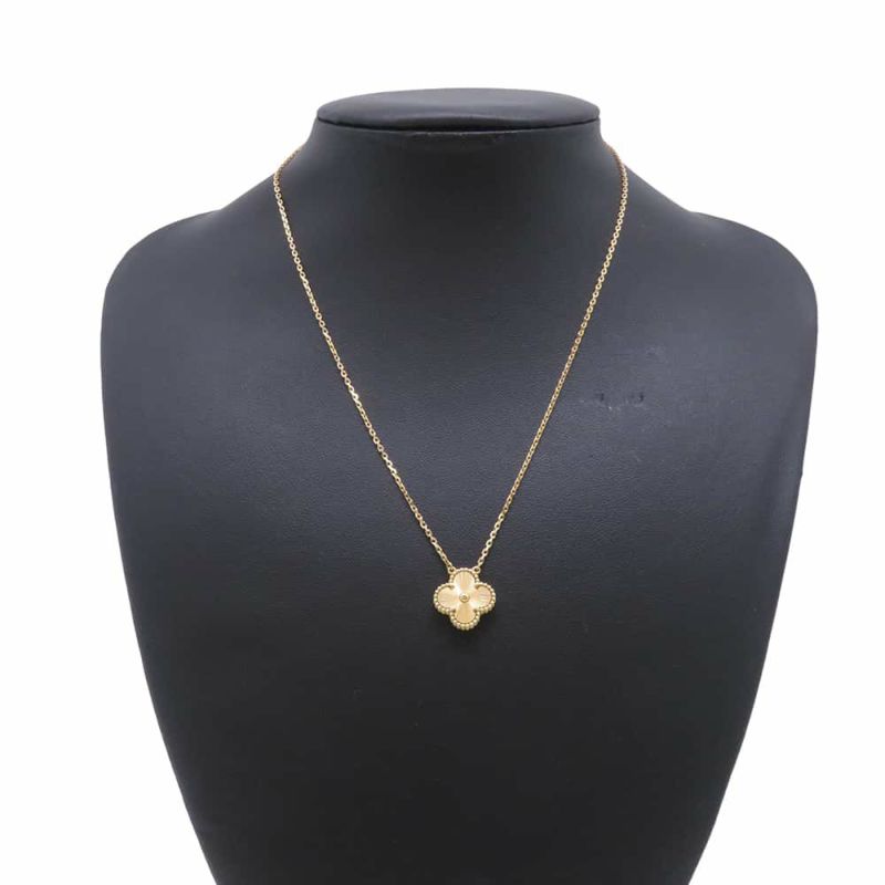 ヴァンクリーフ&アーペル ネックレス ヴィンテージ アルハンブラ ペンダント ギヨシェ K18YGイエローゴールド VCARP4KL00