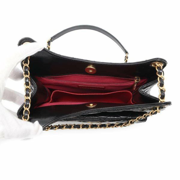 シャネル チェーンショルダーバッグ マトラッセ ココマーク シャイニークランプルカーフレザー AS4322 CHANEL 2way 黒