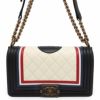 シャネル チェーンショルダーバッグ マトラッセ ココマーク ボーイシャネル A67086 CHANEL 黒 白