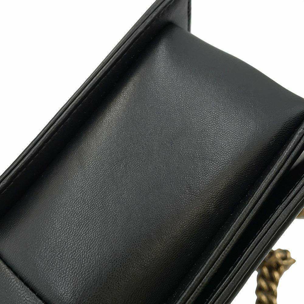 シャネル チェーンショルダーバッグ マトラッセ ココマーク ボーイシャネル A67086 CHANEL 黒 白