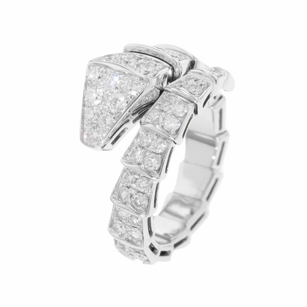 ブルガリ リング セルペンティ ヴァイパー リング ダイヤモンド 1.74ct K18WGホワイトゴールド サイズL 345224 指輪 ジュエリー