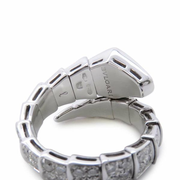 ブルガリ リング セルペンティ ヴァイパー リング ダイヤモンド 1.74ct K18WGホワイトゴールド サイズL 345224 指輪 ジュエリー