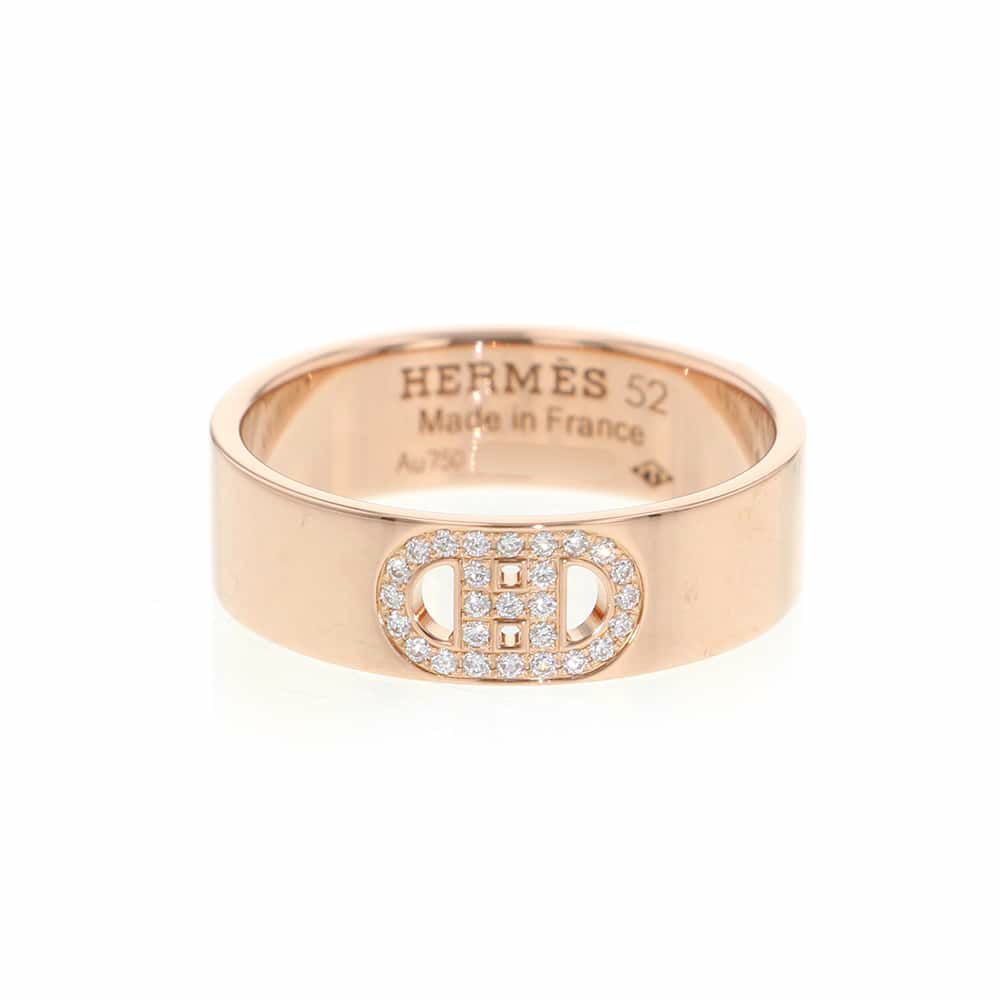 エルメス リング H・ダンクル PM ダイヤモンド 27P 計0.07ct K18PGピンクゴールド サイズ52 指輪 ジュエリー