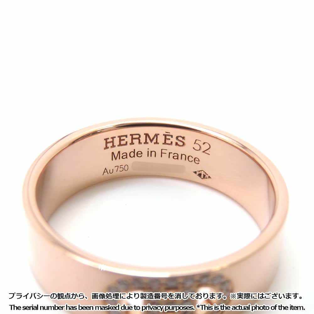 エルメス リング H・ダンクル PM ダイヤモンド 27P 計0.07ct K18PGピンクゴールド サイズ52 指輪 ジュエリー