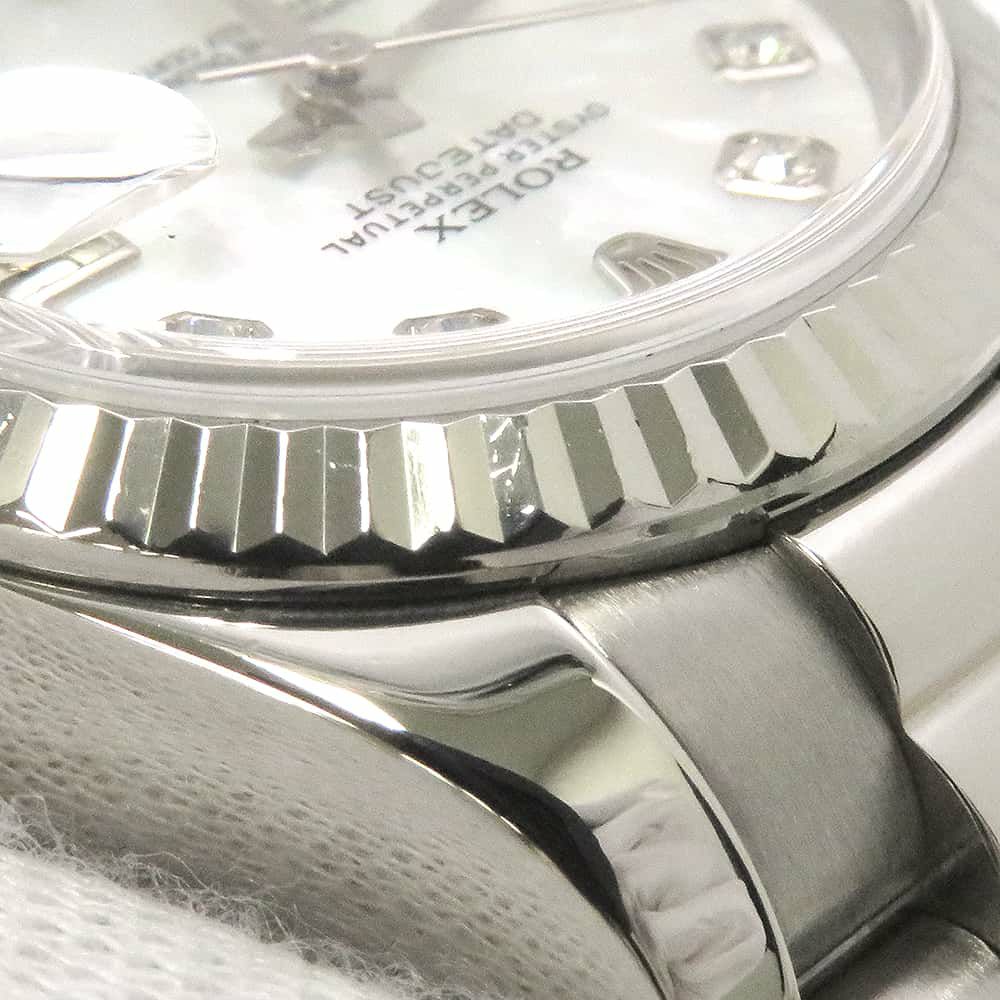 ロレックス デイトジャスト K18WG 松坂屋400周年記念モデル 179179NG ホワイトマザーオブパール/9PD/1Pサファイア文字盤