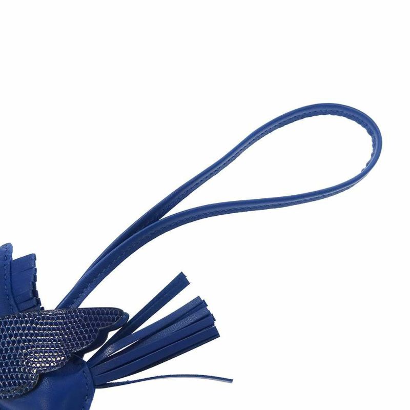 エルメス バッグチャーム ロデオPM ペガサス タッチ ブルーフランス リザード/ラムスキン U刻印