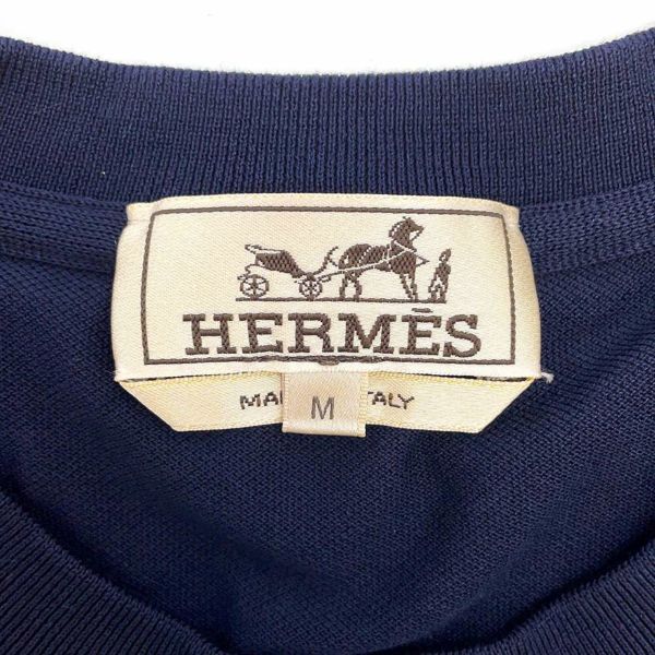 エルメス Tシャツ H 刺繍 コットン メンズサイズM HERMES トップス