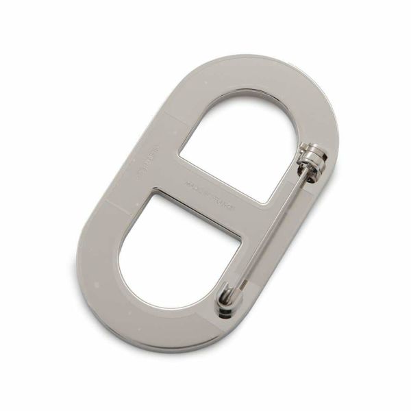 エルメス ブローチ シェーヌダンクル ルージュクー/シルバー金具 エプソン HERMES アクセサリー