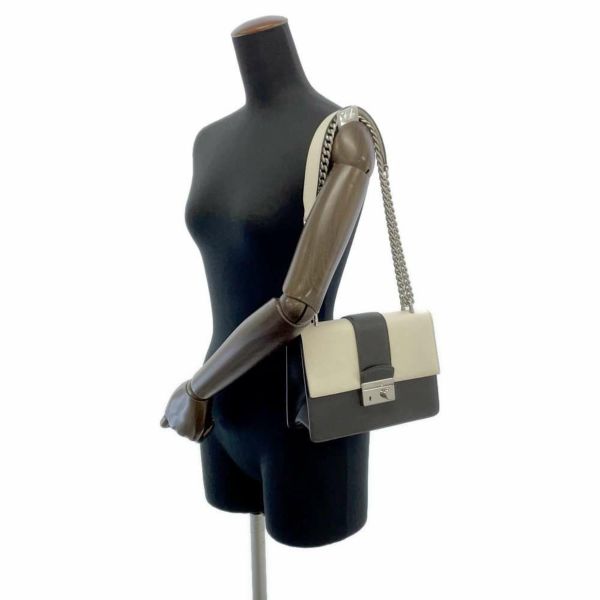 プラダ チェーンショルダーバッグ サフィアーノレザー 1BD034 PRADA バッグ 白 黒 アウトレット品