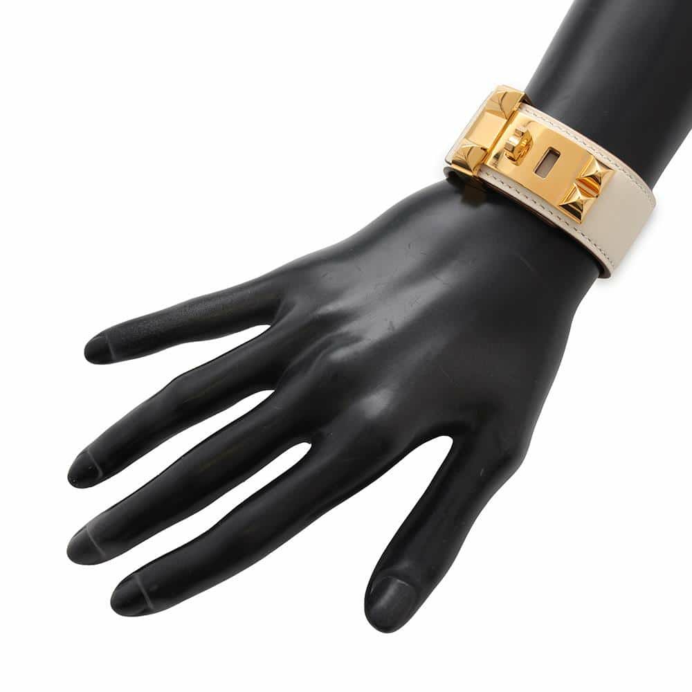 エルメス ブレスレット コリエ・ド・シアン 24 ナタ/ゴールド金具 サイズT1 スイフト U刻印 HERMES バングル