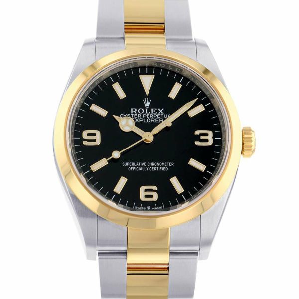 ロレックス エクスプローラーI SS/K18YG ランダムシリアル ルーレット 124273 ROLEX 腕時計 黒文字盤