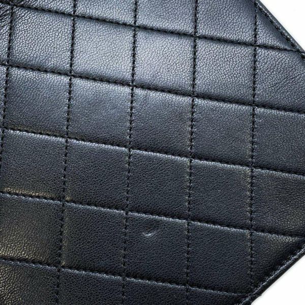 シャネル チェーンショルダーバッグ パール マトラッセ ココマーク ゴートスキン AS0584 黒