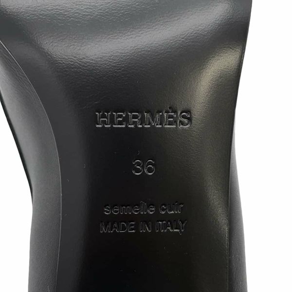 エルメス パンプス アンタンポレル50 カーフレザー レディースサイズ36 HERMES 靴 黒