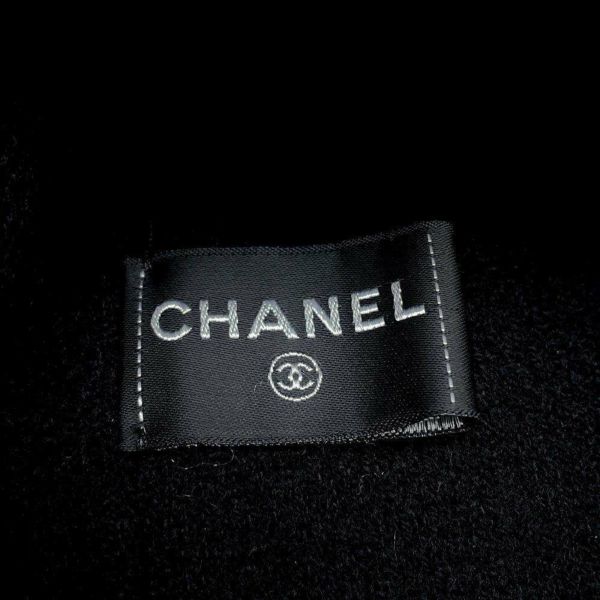 シャネル ニット帽 ココマーク ツイード カシミヤ AA8603 CHANEL 帽子 黒