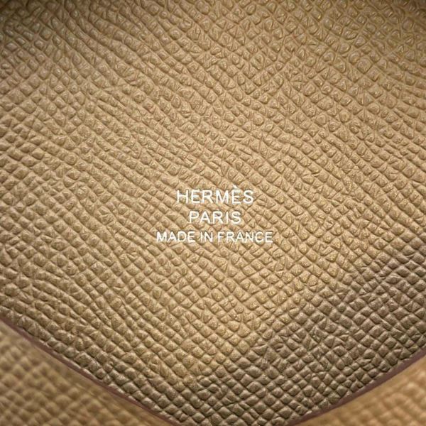 エルメス カードケース カルヴィ エトゥープ/シルバー金具 エプソン W刻印 HERMES 名刺入れ