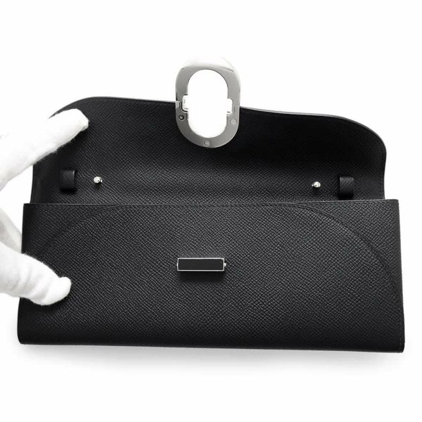 エルメス 長財布 シェーヌダンクル トゥーゴー ブラック/ブラックラッカー/シルバー金具 エプソン B刻印 黒