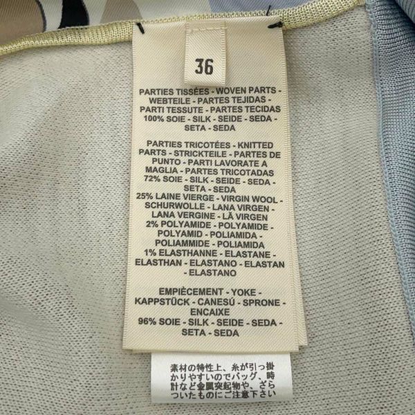 エルメス ワンピース ニット ツイルレーヌ サイズ36 シルク切り替え チュニック アパレル