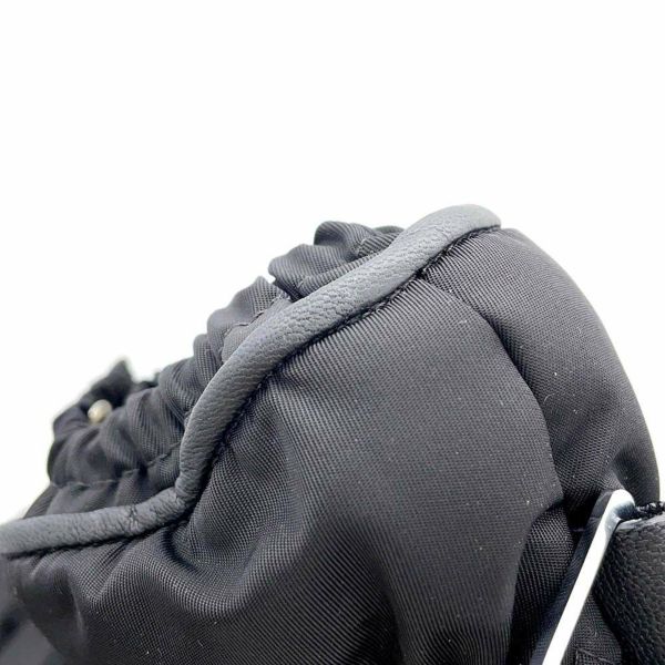 ボッテガヴェネタ 手袋 紐付き ナイロン サイズ8 1/2 672126 BOTTEGA VENETA グローブ 黒