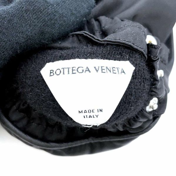 ボッテガヴェネタ 手袋 紐付き ナイロン サイズ8 1/2 672126 BOTTEGA VENETA グローブ 黒