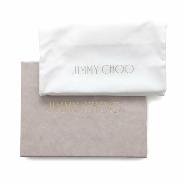 ジミーチュウ 二つ折り財布 ローレンス ダイアゴナル スタッズ ラウンドファスナー レザー JIMMY CHOO 財布 黒