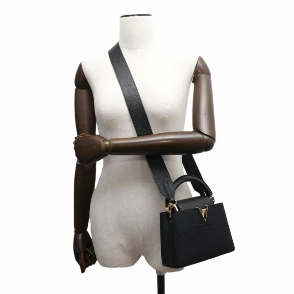 ルイヴィトン ハンドバッグ トリヨンレザー カプシーヌMINI M56071 ヴィトン 2wayショルダーバッグ ブラック 黒