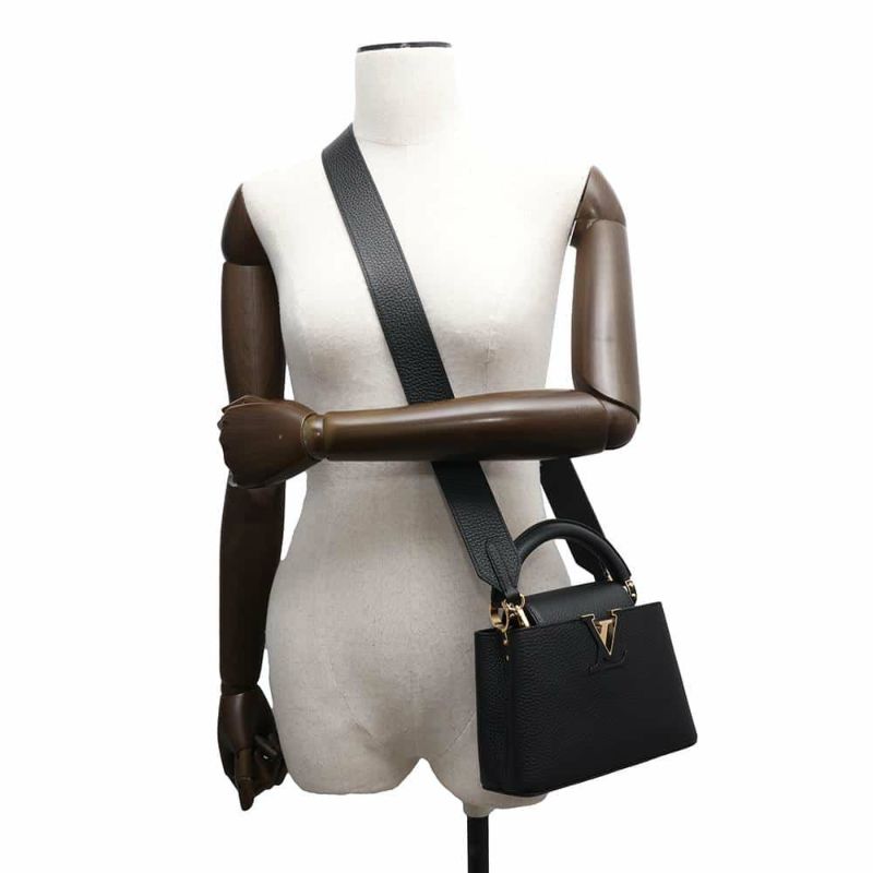 ルイヴィトン ハンドバッグ トリヨンレザー カプシーヌMINI M56071 ヴィトン 2wayショルダーバッグ ブラック 黒