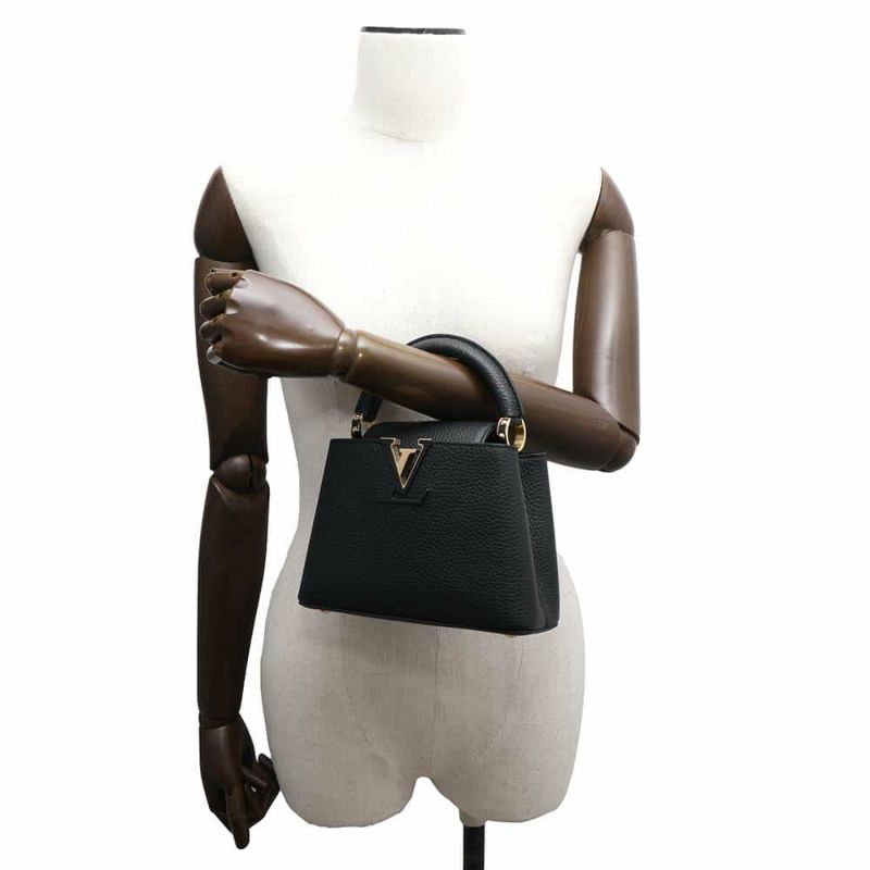 ルイヴィトン ハンドバッグ トリヨンレザー カプシーヌMINI M56071 ヴィトン 2wayショルダーバッグ ブラック 黒