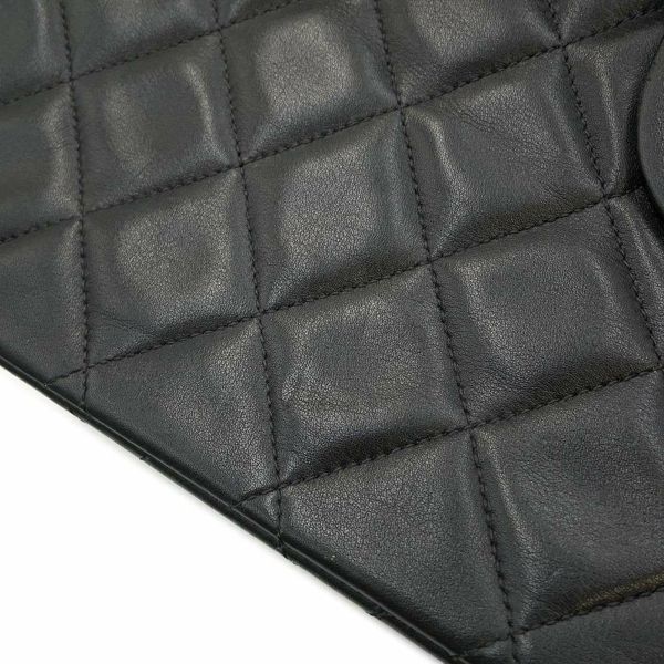 シャネル チェーンショルダーバッグ デカマトラッセ ココマーク Wチェーンショルダー ラムスキン A01094 CHANEL デカマト 黒