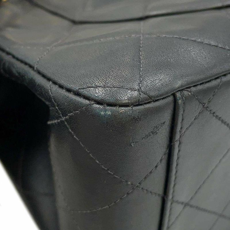 シャネル チェーンショルダーバッグ デカマトラッセ ココマーク Wチェーンショルダー ラムスキン A01094 CHANEL デカマト 黒