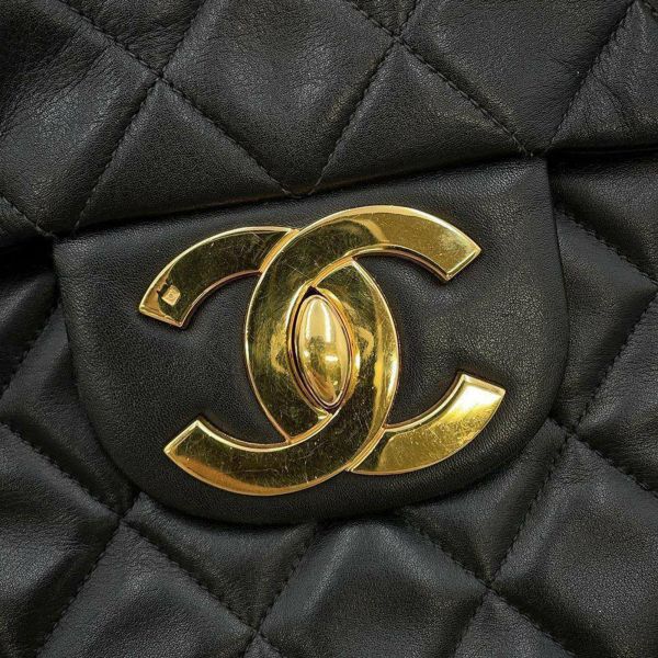 シャネル チェーンショルダーバッグ デカマトラッセ ココマーク Wチェーンショルダー ラムスキン A01094 CHANEL デカマト 黒