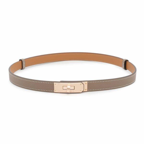 エルメス ケリーベルト エトゥープ/ピンクゴールド金具 エプソン W刻印 HERMES べルト