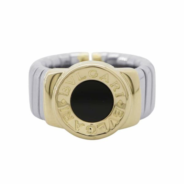ブルガリ リング ブルガリブルガリ トゥガボガスリング オニキス SSステンレススチール/K18YG リングサイズ約8号 BVLGARI ジュエリー