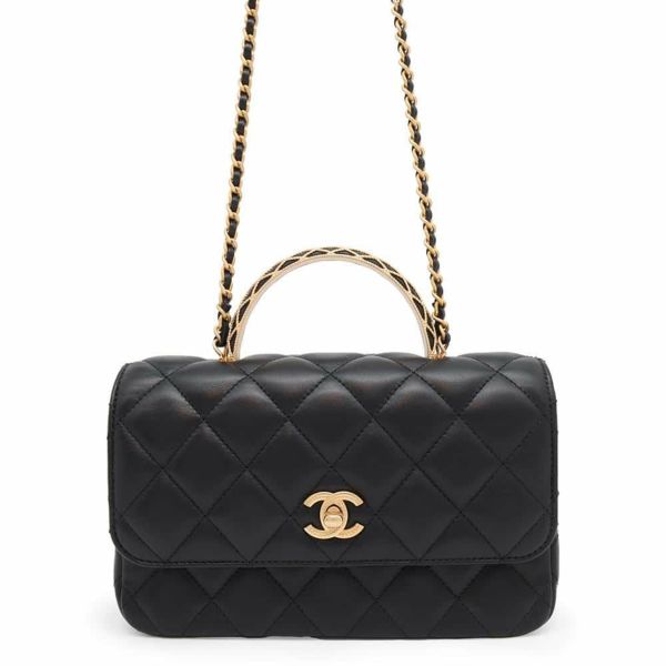 シャネル ショルダーバッグ マトラッセ ココマーク ラムスキン AS4233 CHANEL 2way 黒