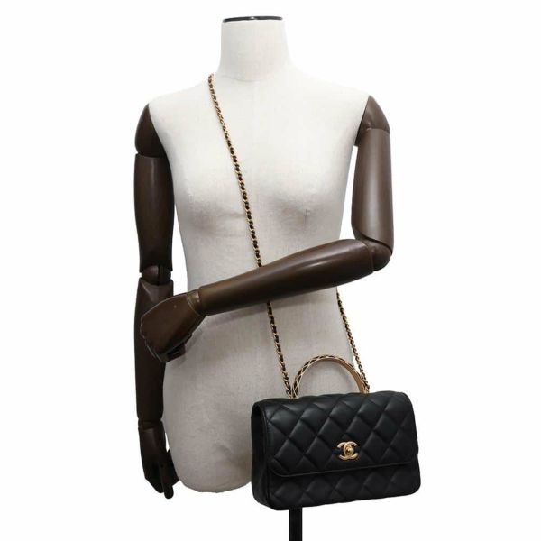 シャネル ショルダーバッグ マトラッセ ココマーク ラムスキン AS4233 CHANEL 2way 黒