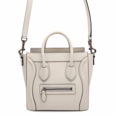 セリーヌ ハンドバッグ ラゲージ ナノショッパー 168243 CELINE バッグ 2wayショルダーバッグ 白 安心保証