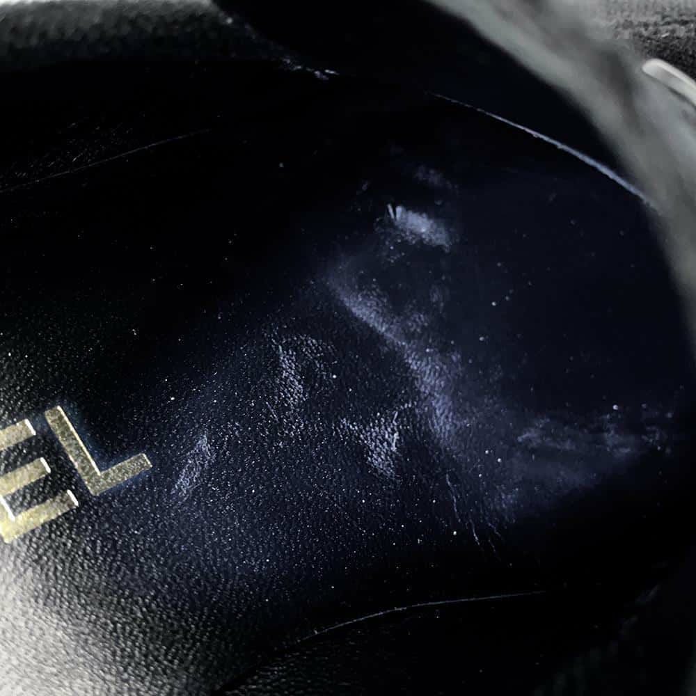 シャネル ローファー ココマーク 厚底 ベルベット レディースサイズ35 1/2C G39206 CHANEL 靴 黒 ヒール