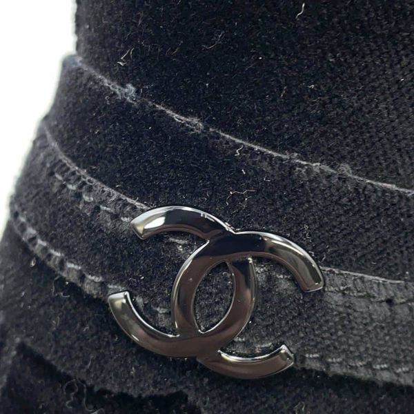 シャネル ローファー ココマーク 厚底 ベルベット レディースサイズ35 1/2C G39206 CHANEL 靴 黒 ヒール