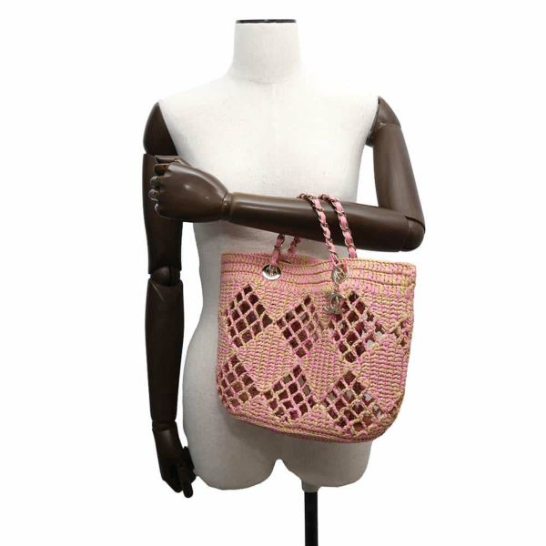シャネル トートバッグ ココマーク スモール ショッピングバッグ ラフィア AS4714 CHANEL ショルダーバッグ