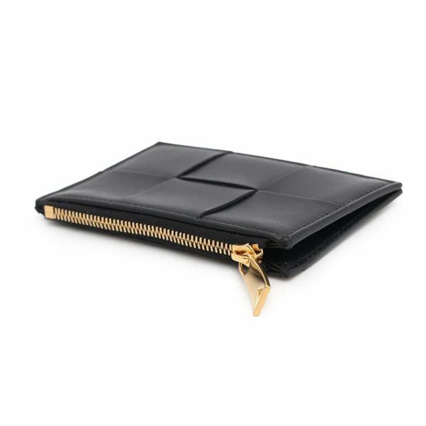 ボッテガヴェネタ カードケース カセット ファスナーカードケース ラムスキン 765460 BOTTEGA VENETA 黒