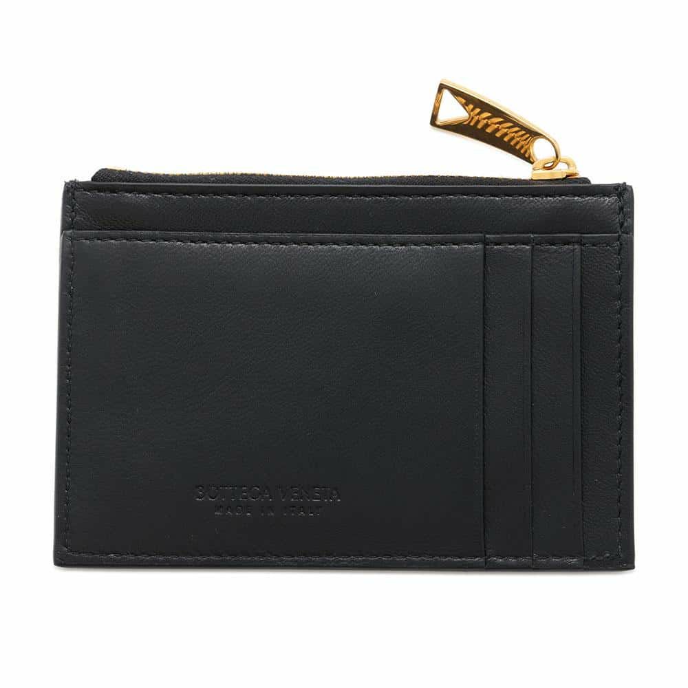 ボッテガヴェネタ カードケース カセット ファスナーカードケース ラムスキン 765460 BOTTEGA VENETA 黒