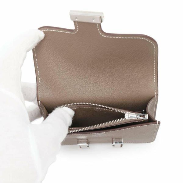 エルメス 財布 コンスタンス スリム エトゥープ/シルバー金具 エバーカラー W刻印 HERMES 財布