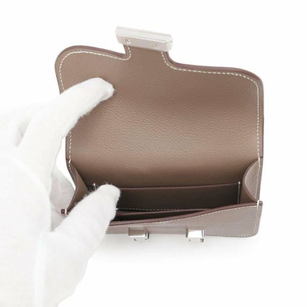 エルメス 財布 コンスタンス スリム エトゥープ/シルバー金具 エバーカラー W刻印 HERMES 財布