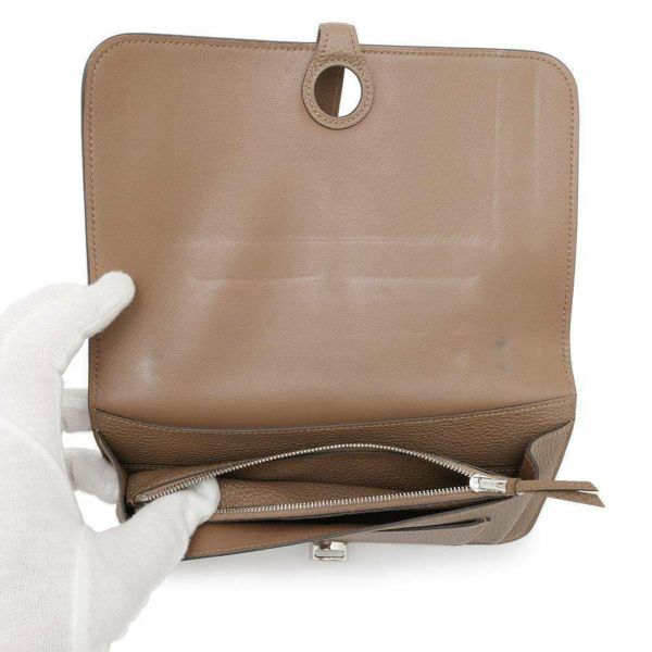 エルメス 長財布 ドゴンGM ベージュドゥワイマール/シルバー金具 トゴ B刻印 HERMES 財布