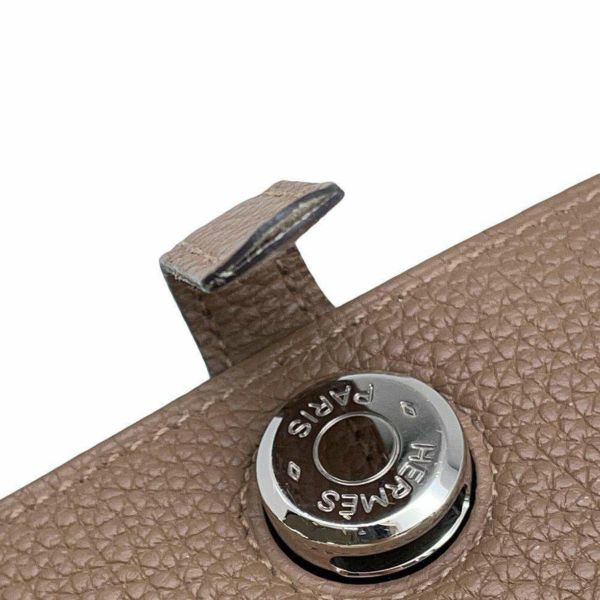 エルメス 長財布 ドゴンGM ベージュドゥワイマール/シルバー金具 トゴ B刻印 HERMES 財布