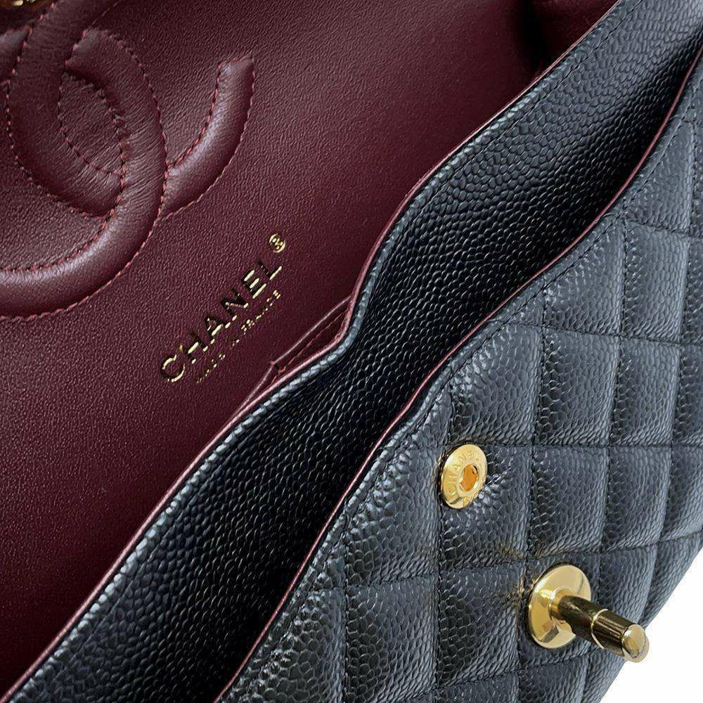 シャネル チェーンショルダーバッグ マトラッセ25 ココマーク キャビアスキン ダブルチェーン A01112 CHANEL 黒