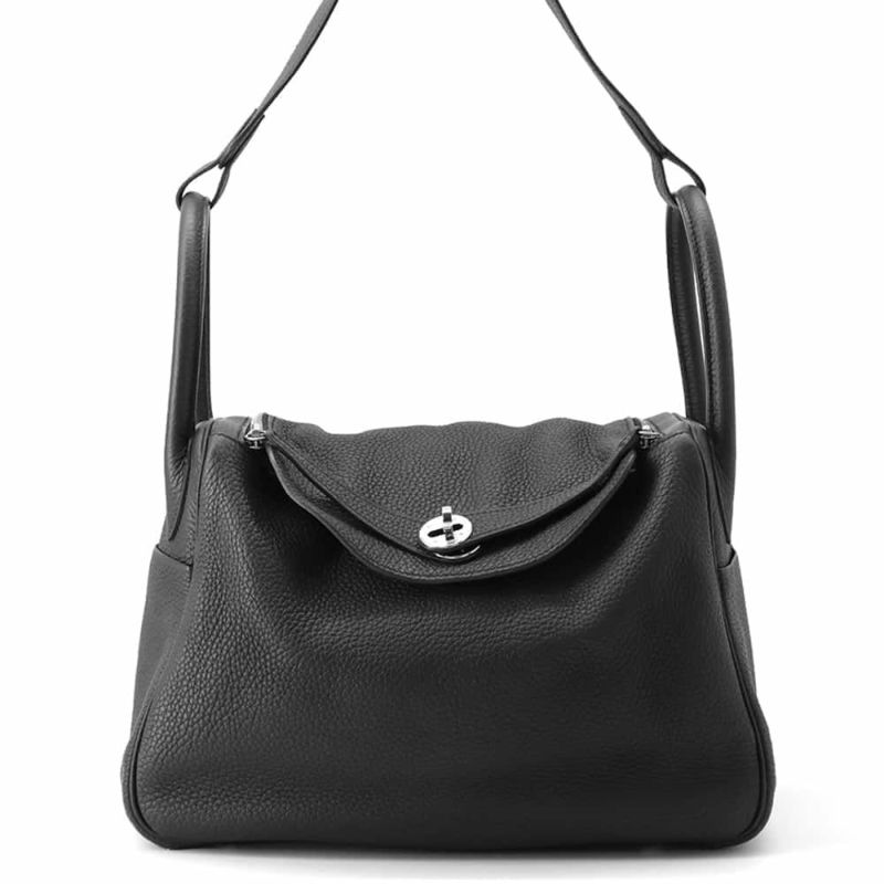 エルメス ハンドバッグ リンディ30 ブラック/シルバー金具 トリヨンクレマンス C刻印 2wayショルダー 黒