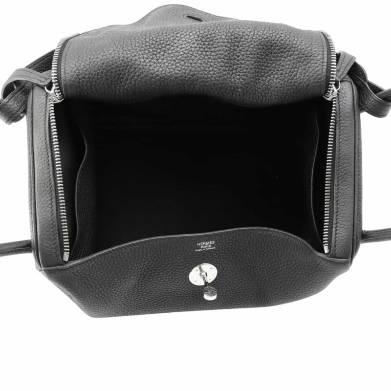 エルメス ハンドバッグ リンディ30 ブラック/シルバー金具 トリヨンクレマンス C刻印 2wayショルダー 黒